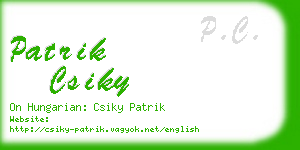 patrik csiky business card